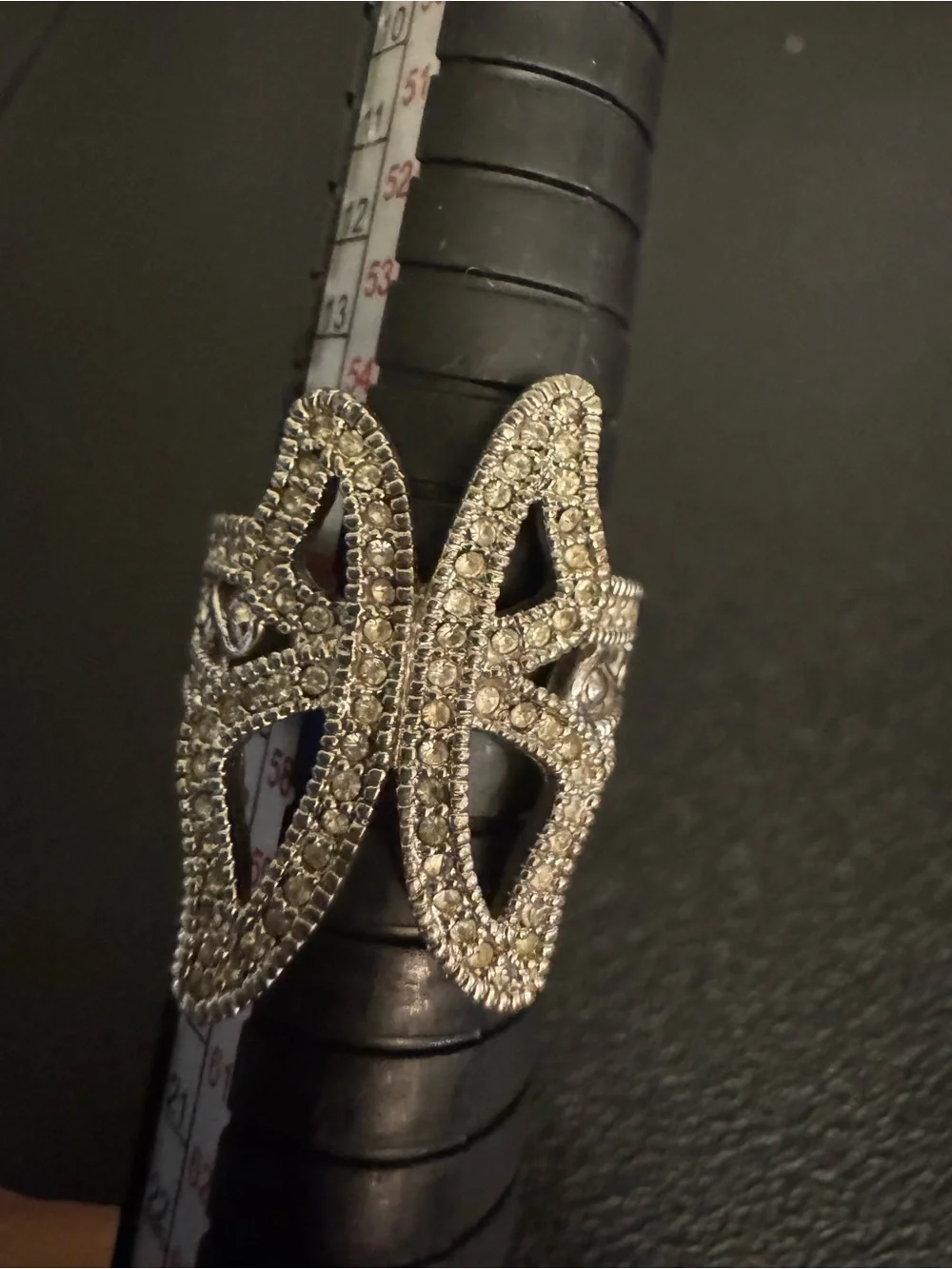 Avon Silver-Tone Pave Butterfly Ring